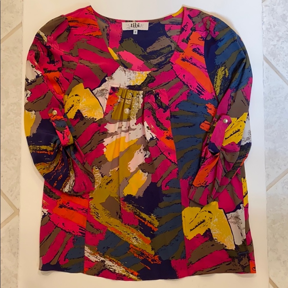 Tibi silk top